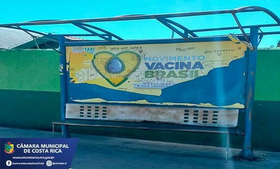 Imagem de compartilhamento para o artigo Com urgência, Câmara de Vereadores de Costa Rica solicita reparo em ponto de ônibus da MS Todo dia